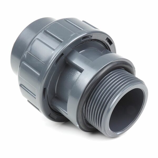 PVC coupling for pumps 1x adhesive socket, 1x external thread - Image 2