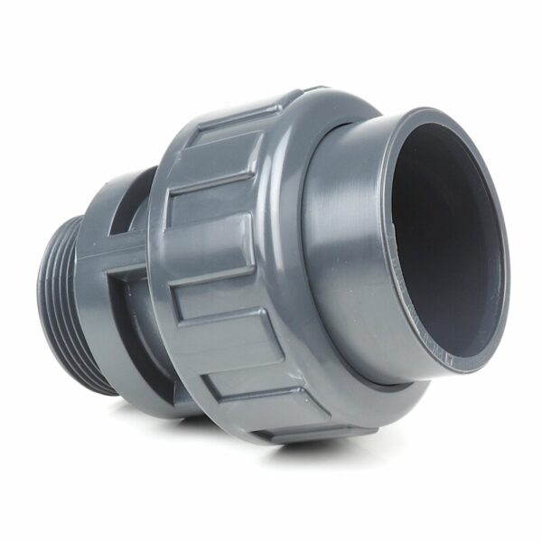 PVC coupling for pumps 1x adhesive socket, 1x external thread